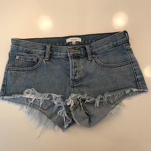 Talula Aritzia Low Rise Denim Shorts